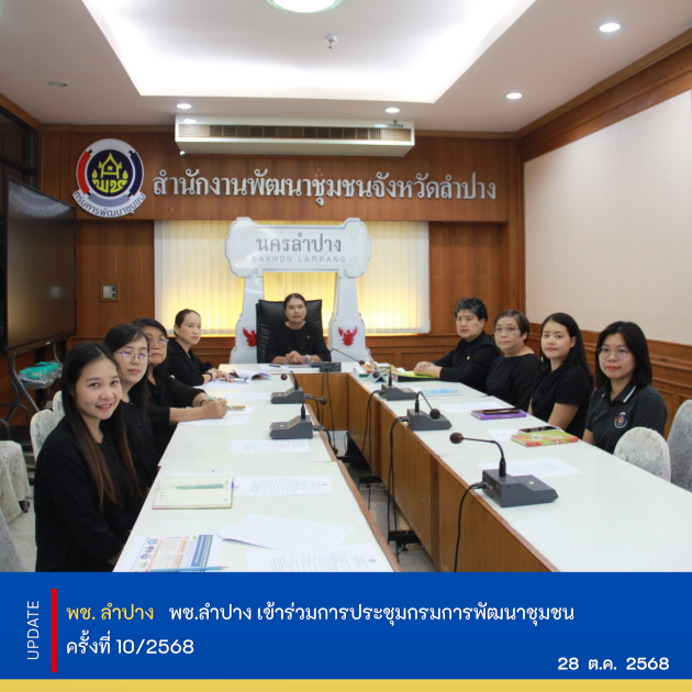 พช.ลำปาง เข้าร่วมการประชุมกรมการพัฒนาชุมชน ครั้งที่ 10/2568