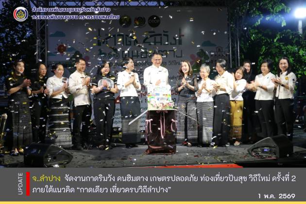 พช.ลำปาง  จัดงานกาดริมวัง คนฮิมตาง เกษตรปลอดภัย ท่องเที่ยวปันสุข วิถีใหม่ ครั้งที่ 2 ภายใต้แนวคิด “กาดเดียว เที่ยวครบวิถีลำปาง”  